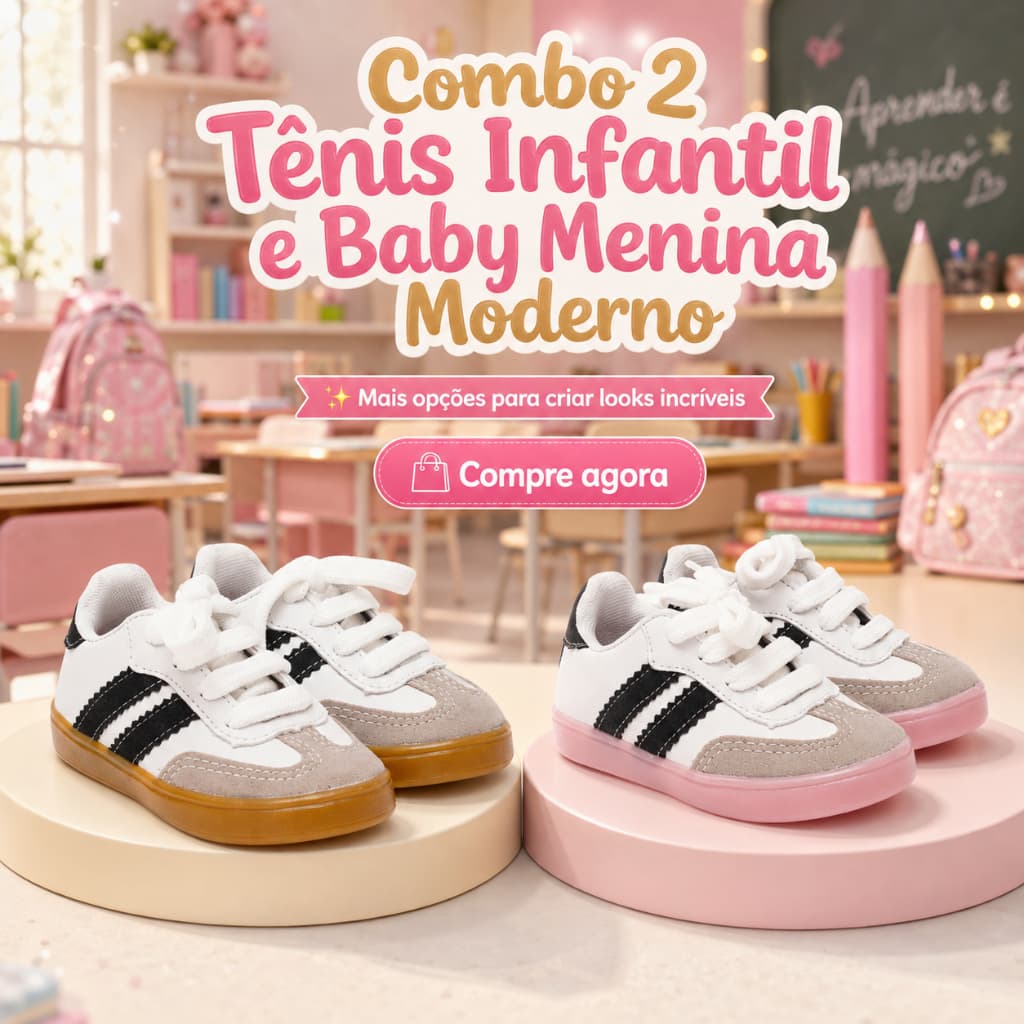 Kit 2 Tênis Baby Sambinha Menina Conforto e Estilo 20 ao 35– garanta já o Sambinha do seu bebê!