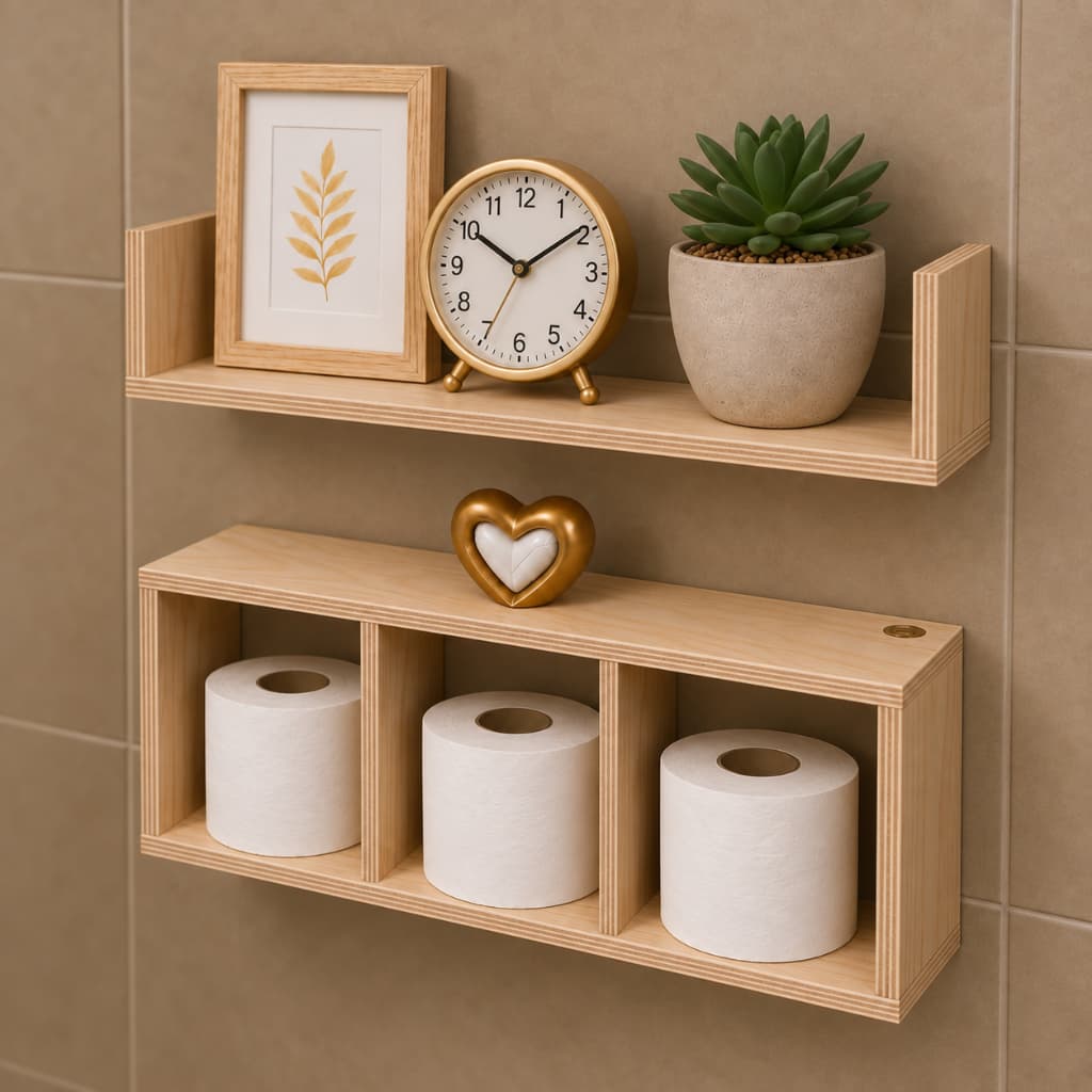 Kit Prateleira + Nicho para Banheiro, Lavabo, Quarto ideal para Decoração Já Montado