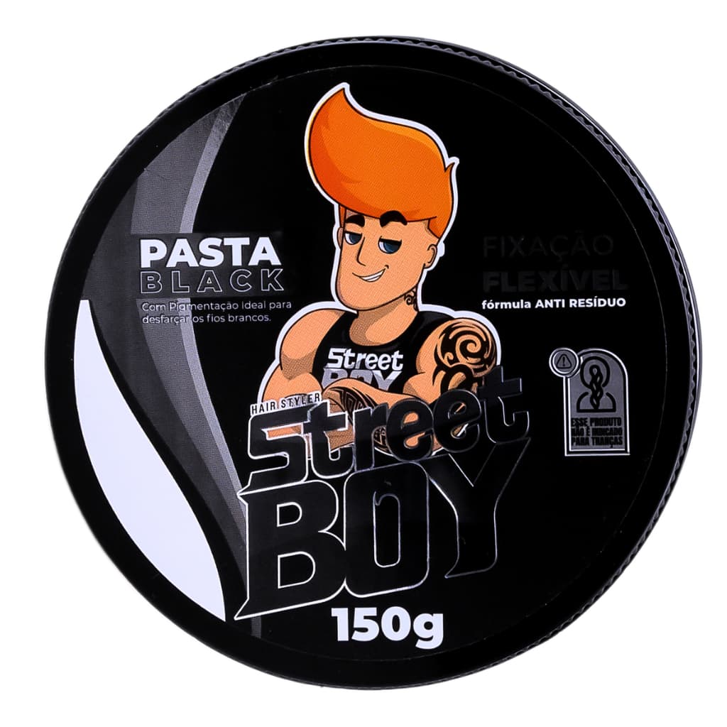Pasta Modeladora Black 150g Street Boy – Fixação Forte e Efeito Natural – 1/3 ou 6 unidades