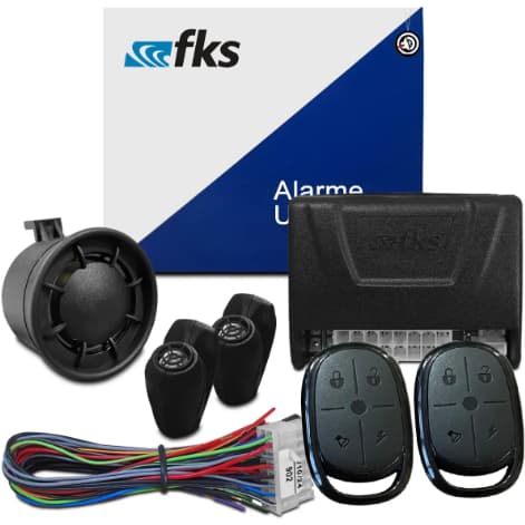 Alarme Automotivo Universal FKS Fk902 C/Desliga Rádio 2 Controles Cr800 12v