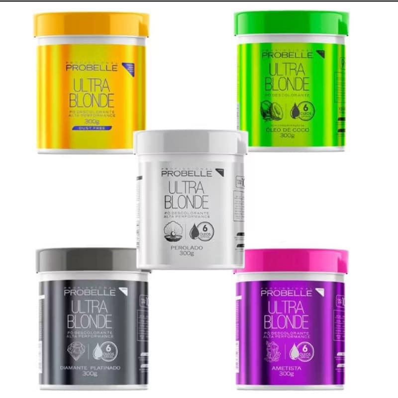 Pó Descolorante Probelle Ultra Blonde 300g Profissional Alta Performance com 6 Óleos Especiais