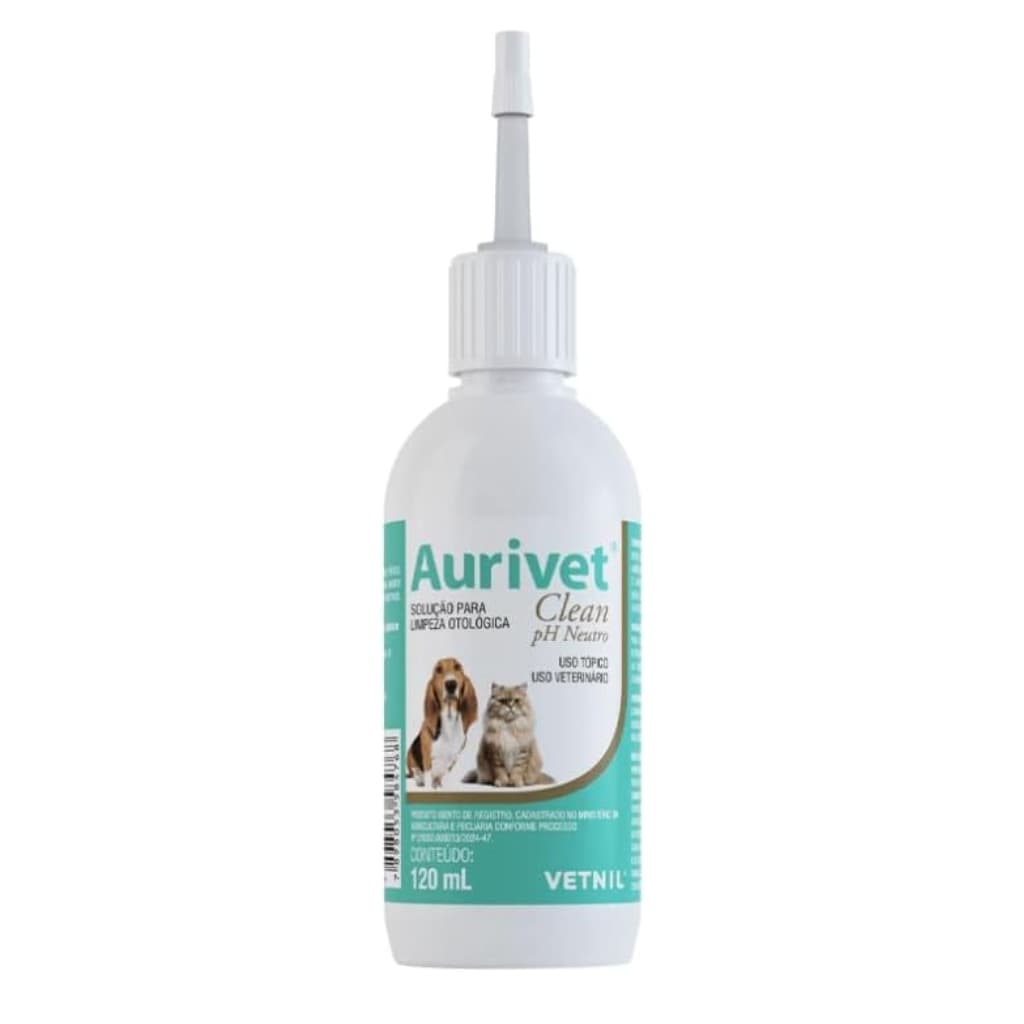 Solução para Limpeza Otológica Cães e Gatos – Aurivet Clean 120ml