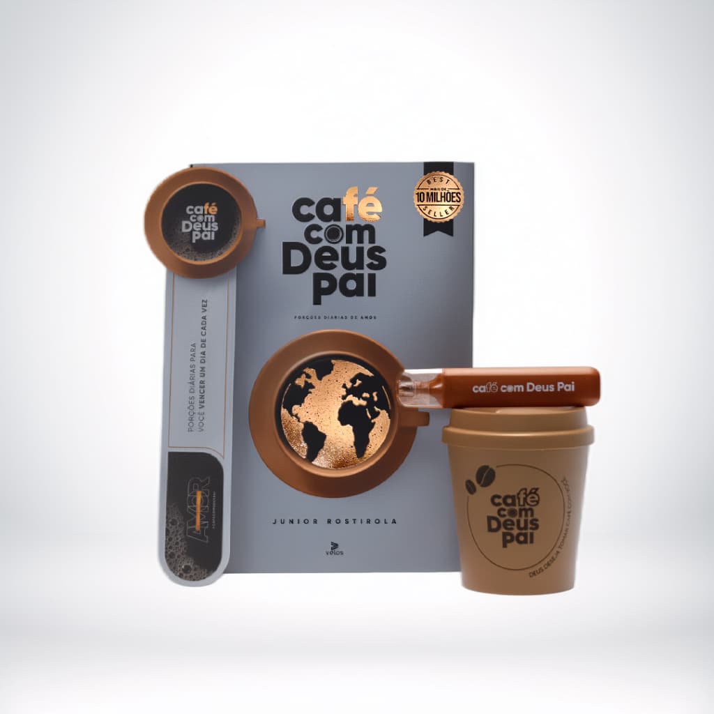 DEVOCIONAL CAFÉ COM DEUS PAI | 2026 BROCHURA + MARCA TEXTO + COPO