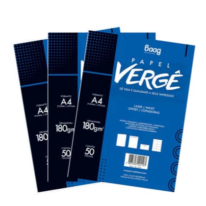 Papel Verge A4 180G Branco 50 Folhas Para Convite Certificado Diploma Cartão Visista Gráfica