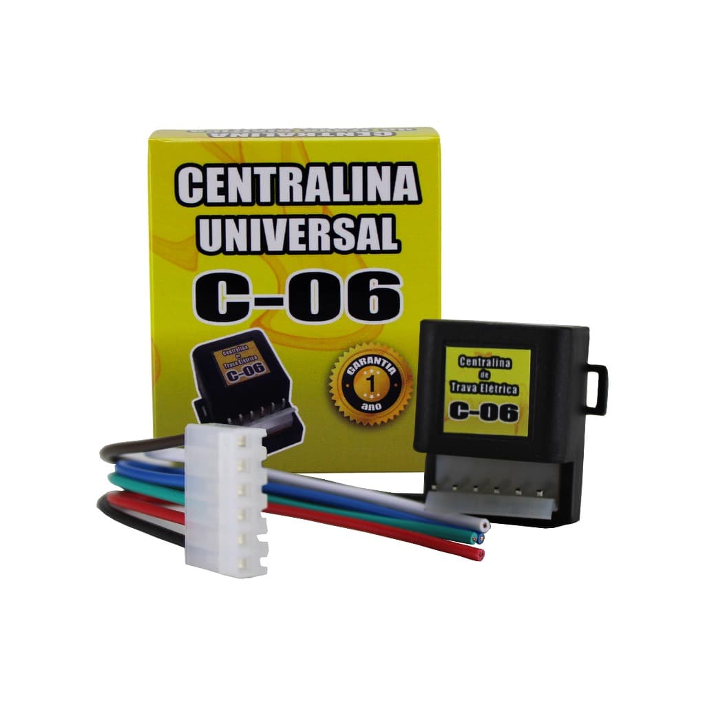 Centralina Travas Elétricas Universal 6 pinos C-06 para 2 Ou 4 Portas