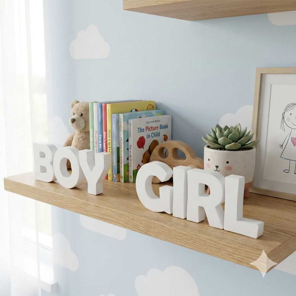 Letra decorativa Nome Boy Girl de Mesa festa chá revelação
