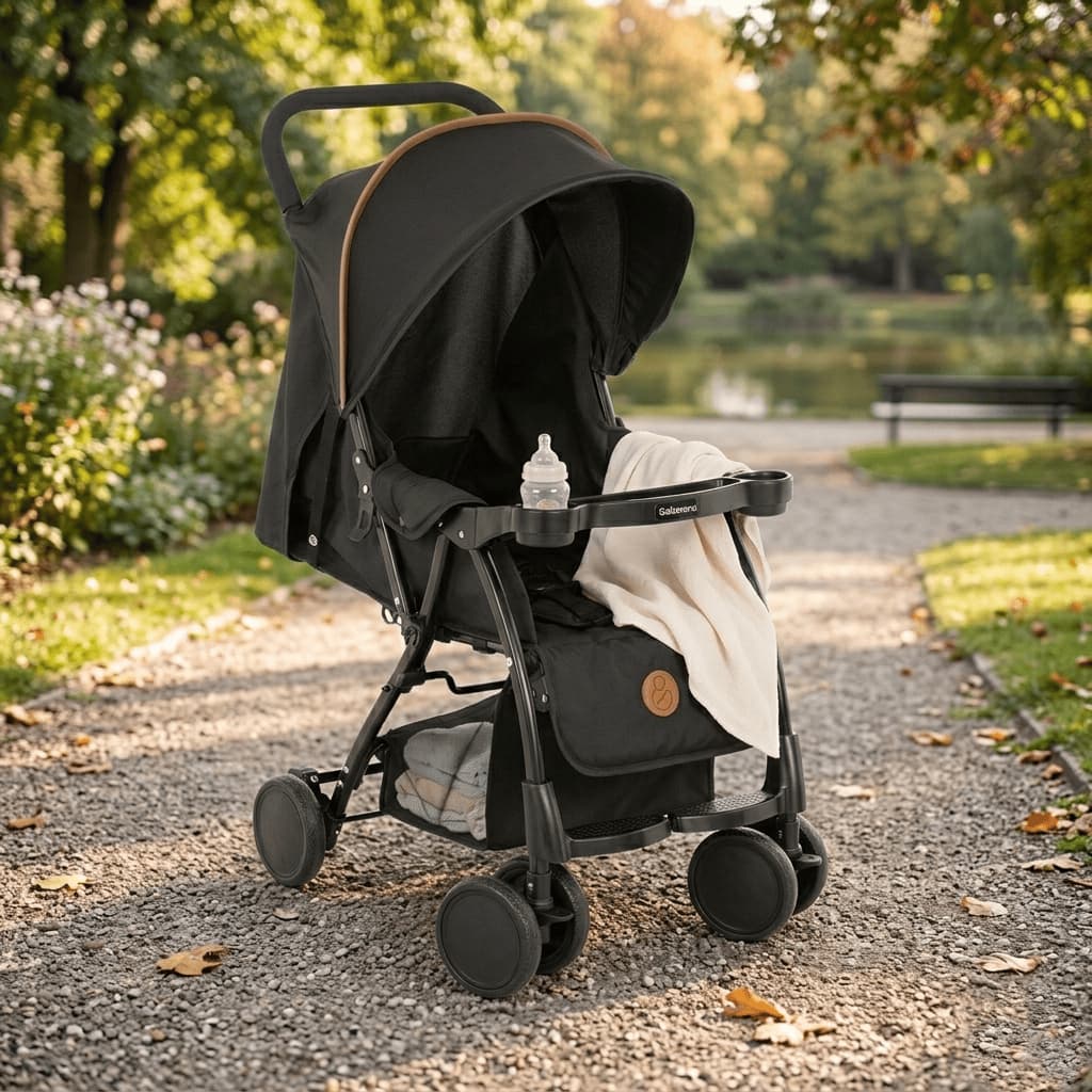 Carrinho De Bebê Galzerano Nizi Compacto e Com Fechamento Simples Até 15kgs