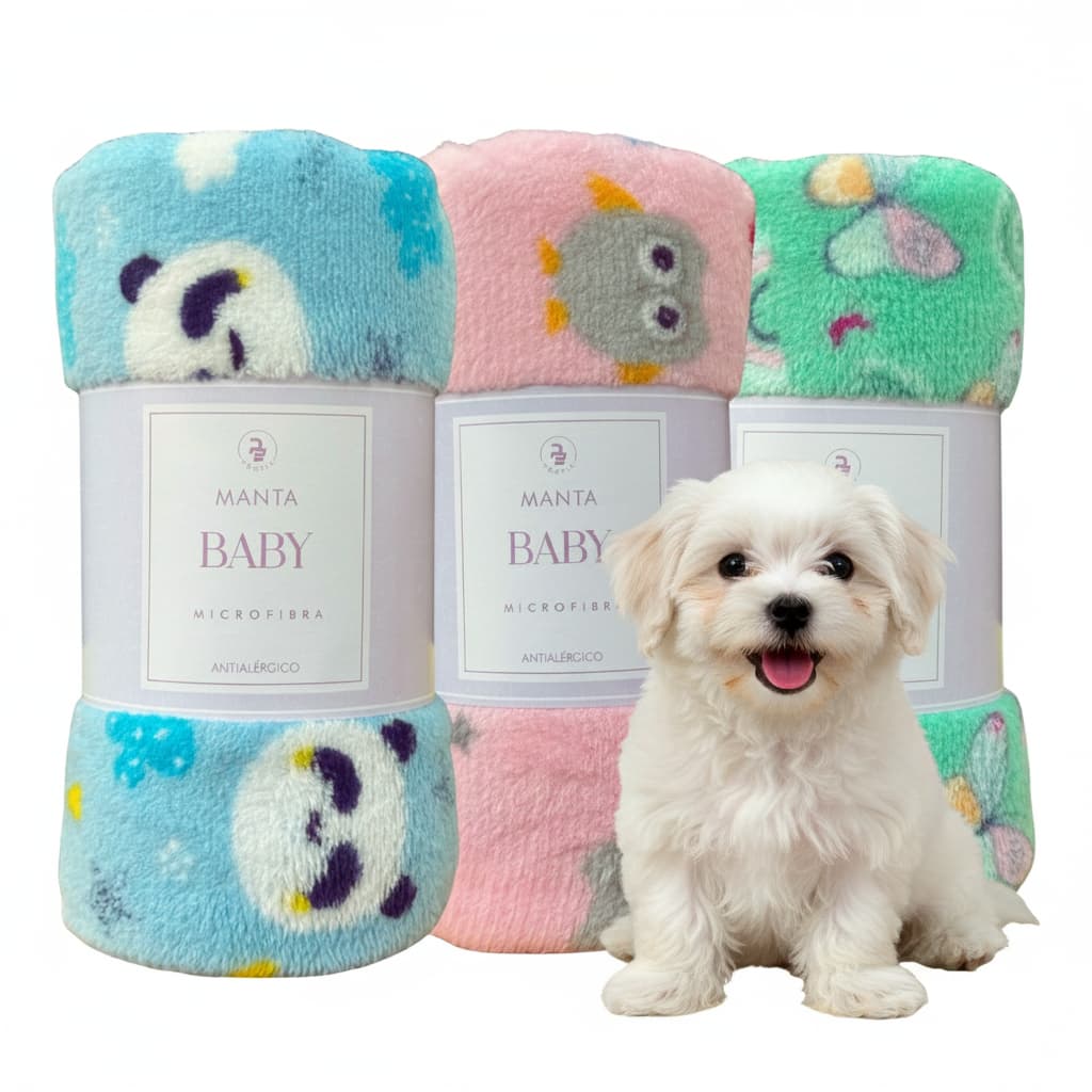 3 Manta Mantinha Pet Cobertor/Coberta Microfibra Soft Estampado/Quente/Cachorro/Gato 70x95cm