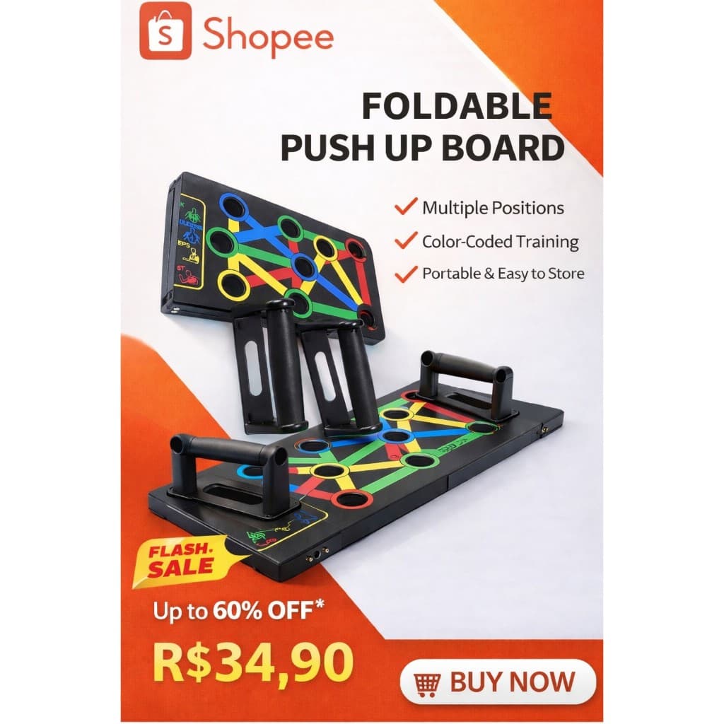 Prancha Exercício Aparelho Dobrável De Flexão Musculação