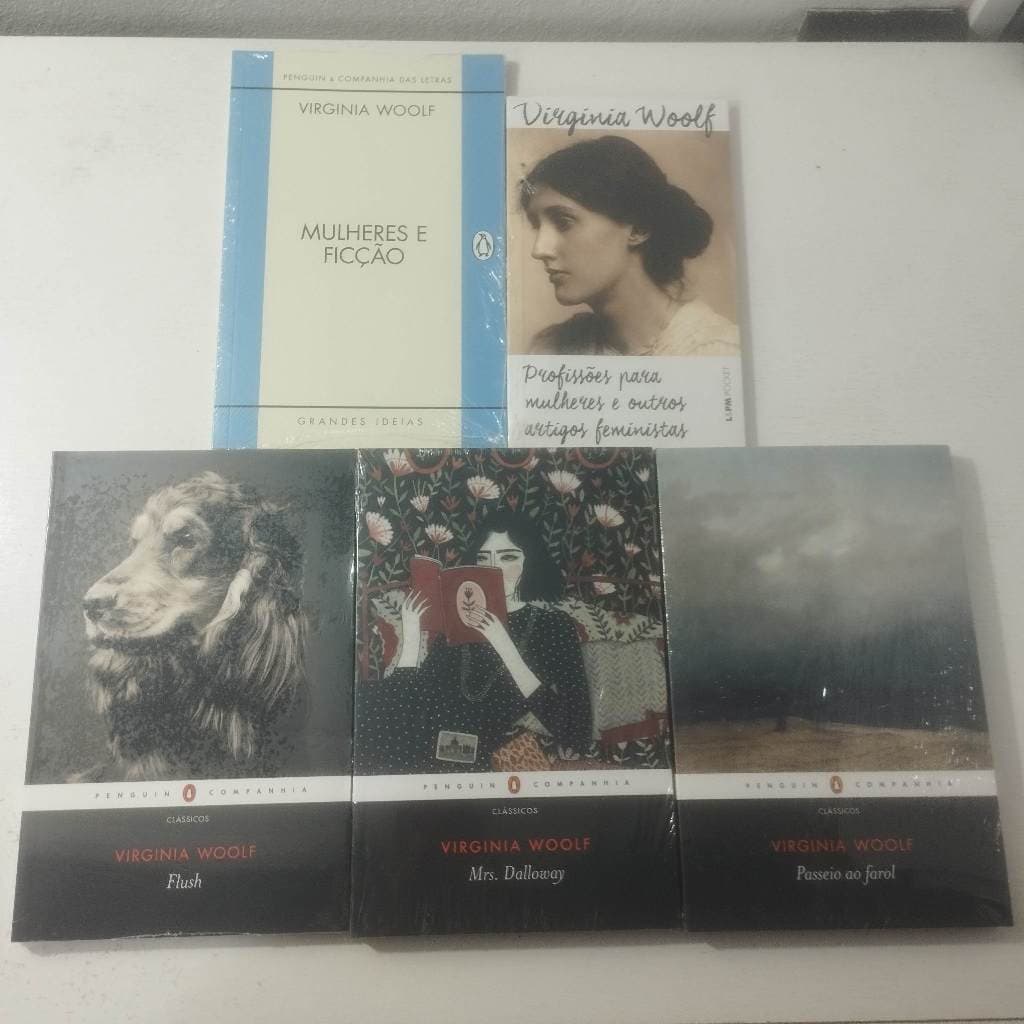 KIT Livros Virginia Woolf – Flush + Mrs. Dalloway + Passeio ao Farol + Mulheres e Ficção + Profissões Para Mulheres