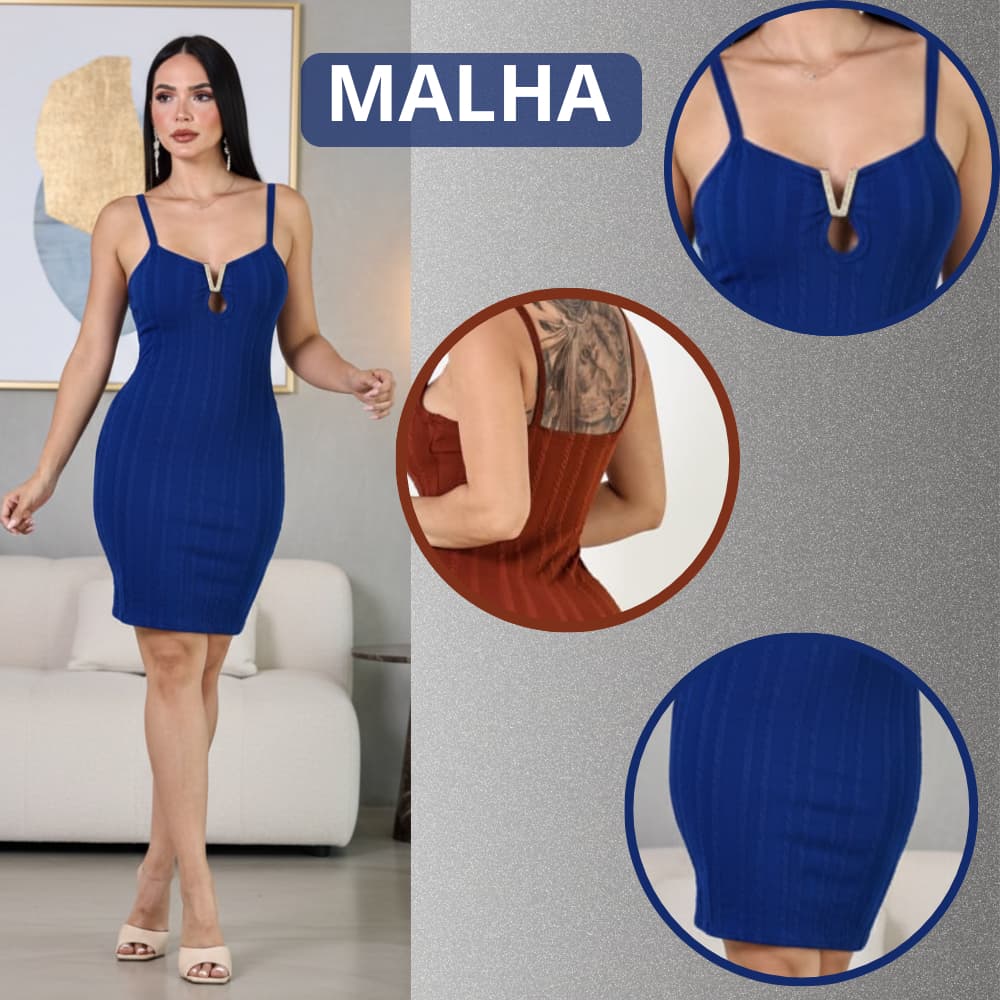 VESTIDO FEMENINO CURTO EN MALHA RIVANA PREMIUM