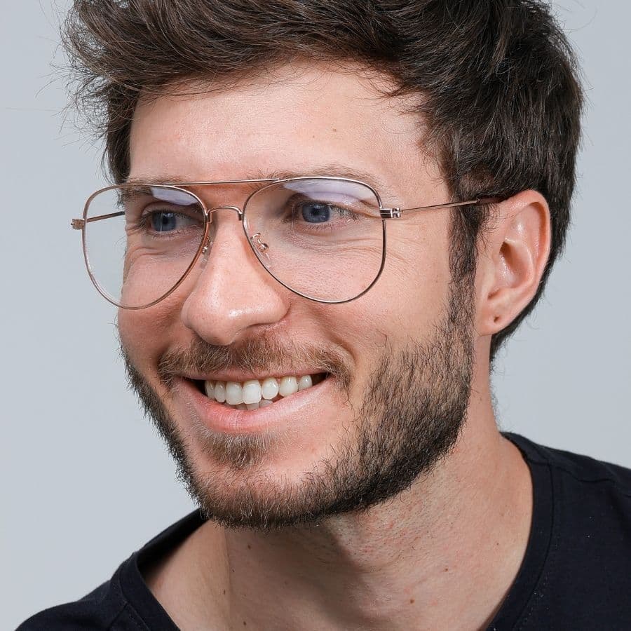 Óculos Armação Unissex Aviador Para Óculos Feminino Oval Dourado Lentes Sem Grau