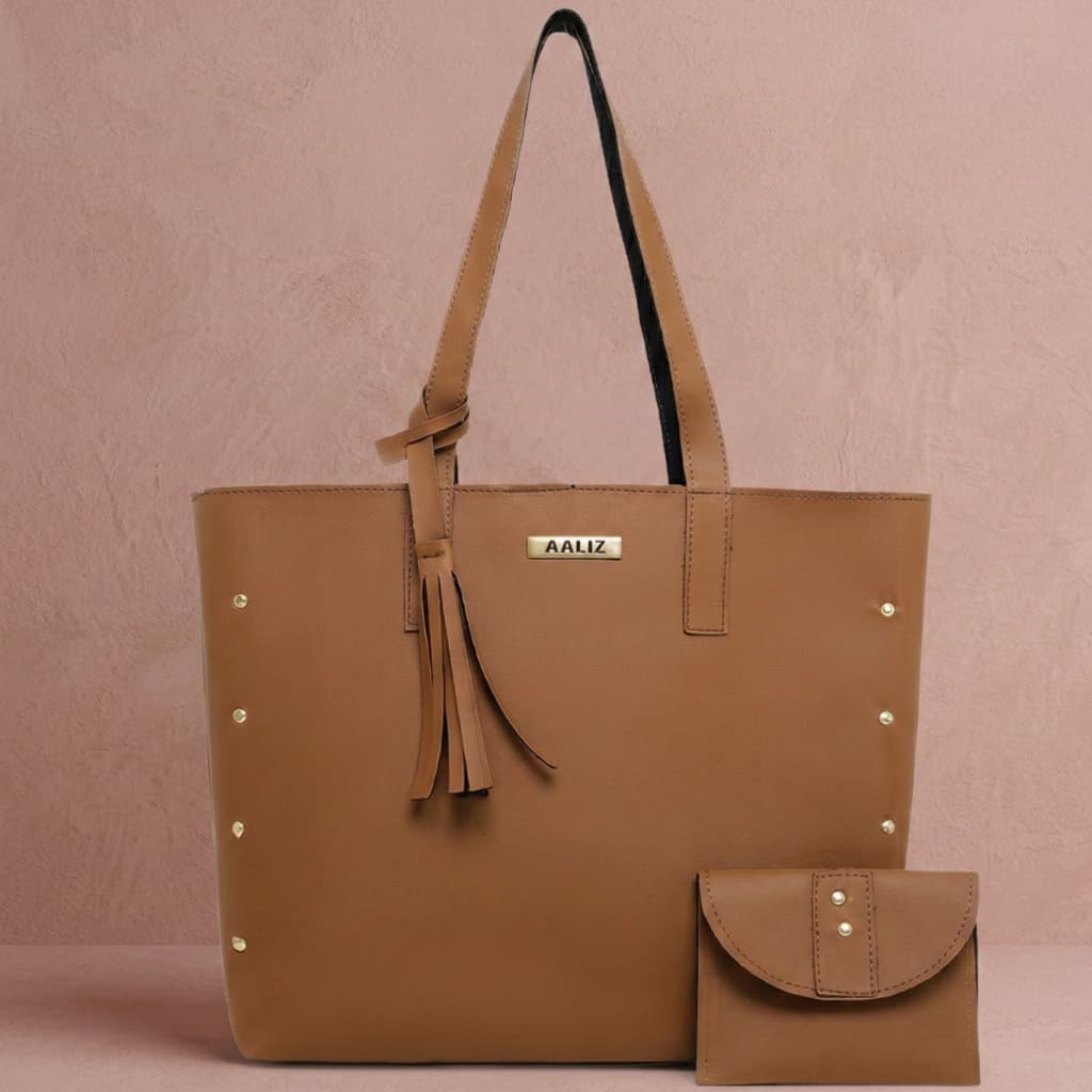Bolsa Feminina Sacola de Ombro Média + Carteira Feminina Pequena