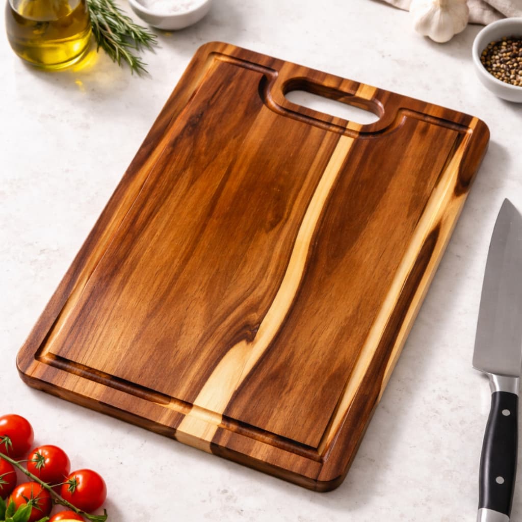Tábua Churrasco Grande Corte 35x28 Com Alça Para Petisco