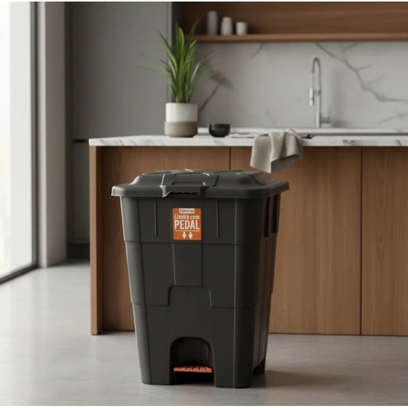 LIXEIRA COM PEDAL ANTARES 7L 15L 30L 60L
