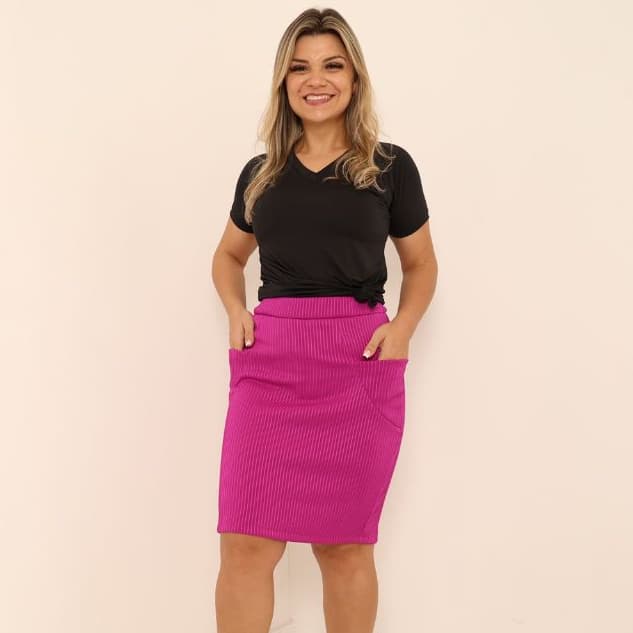Shorts Saia  Canelado - Moda Fitness Evangélica