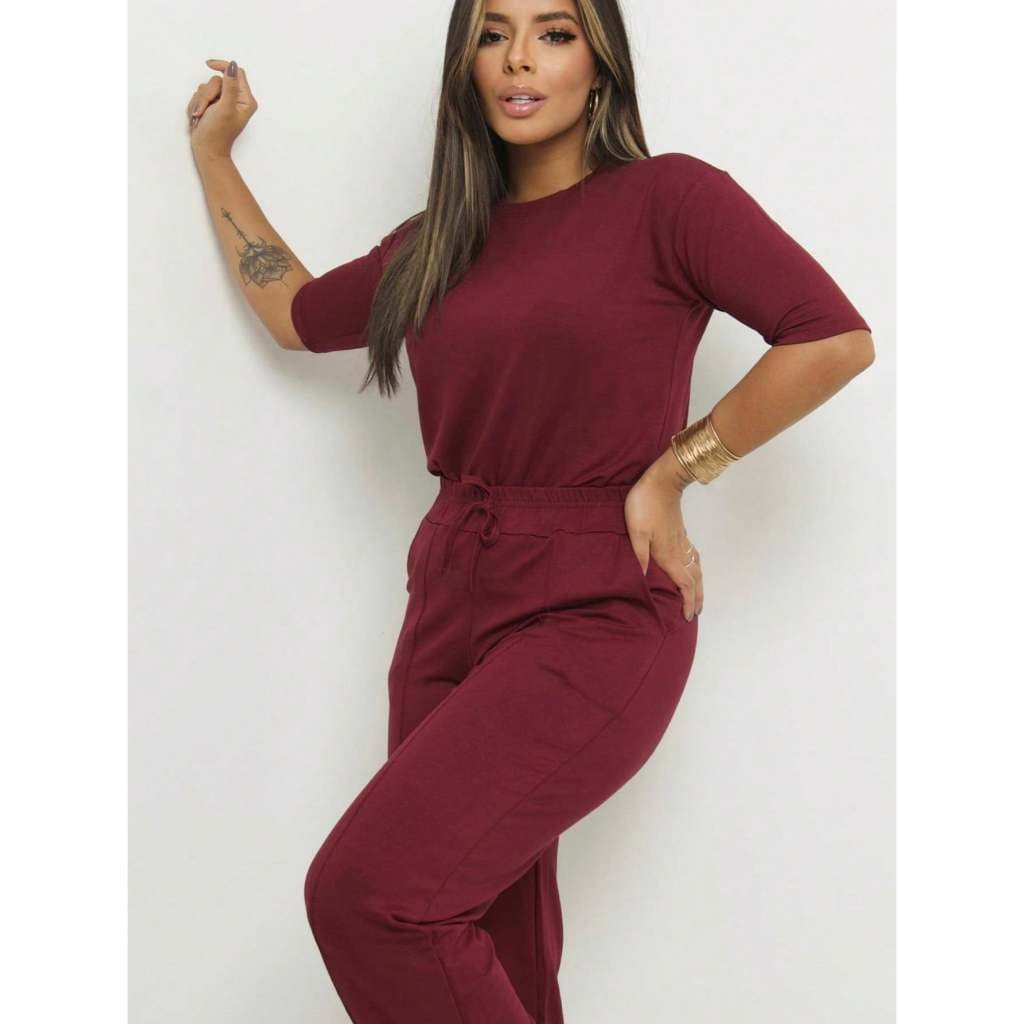 Conjunto Feminino De Moletinho Confortavel e Elegante