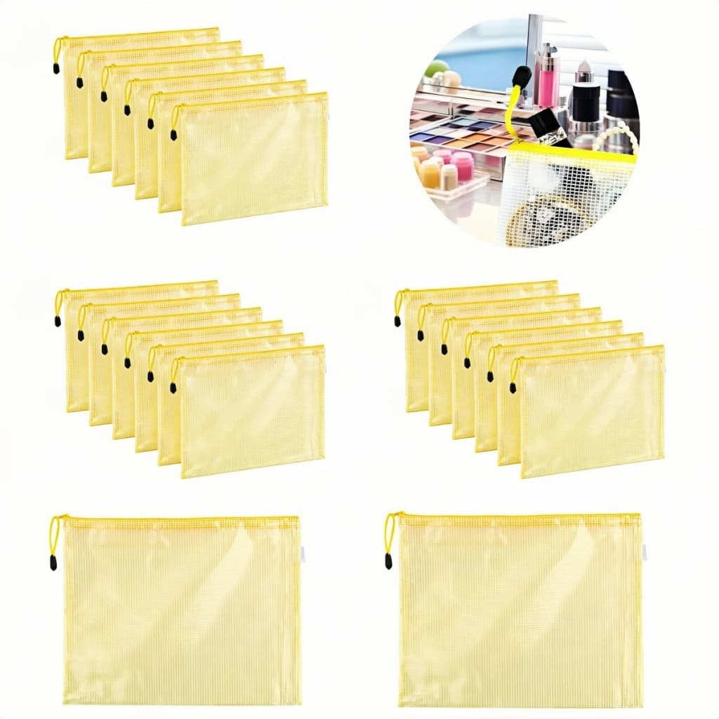 Kit 20 Pasta Documentos A4 Ziper Organizadora Porta Arquivos