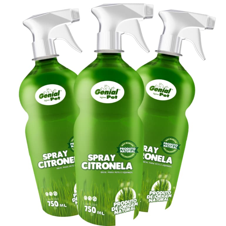 Spray Repelente Natural Citronela para Ambientes, Cães, Gatos e Bovinos 750ml