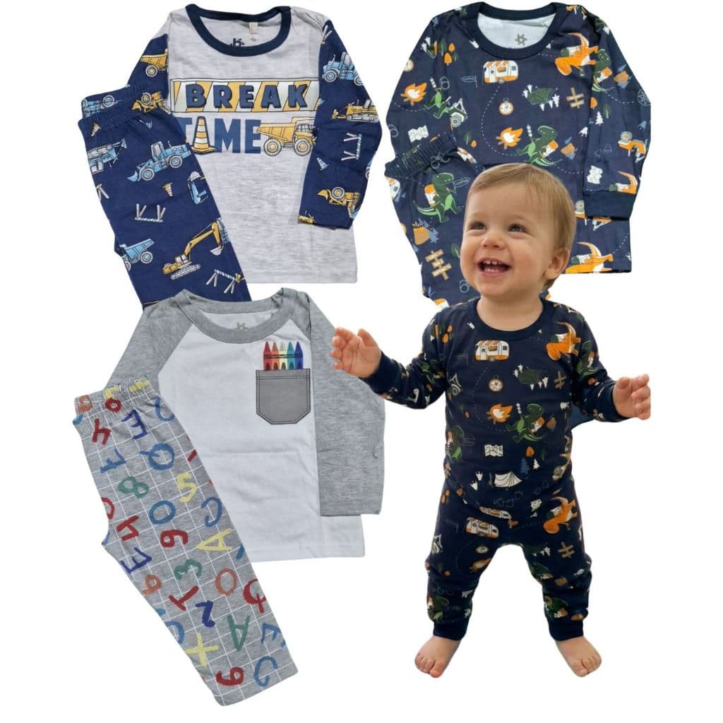 Kit 3 Pijamas de Menino 1 Ano Manga Longa Estampados