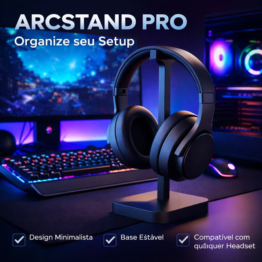 ArcStand Pro - Suporte Headset Minimalista - Suporte de Fone de Ouvido - Suporte de Mesa Headset - Headset Suporte