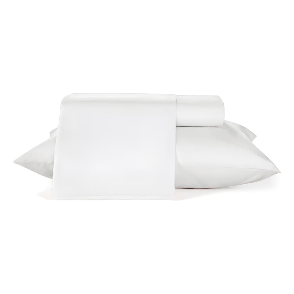Jogo De Cama Casal Teka Diamante Branco 150 Fios 4 Peças Desenho Do Tecido Liso