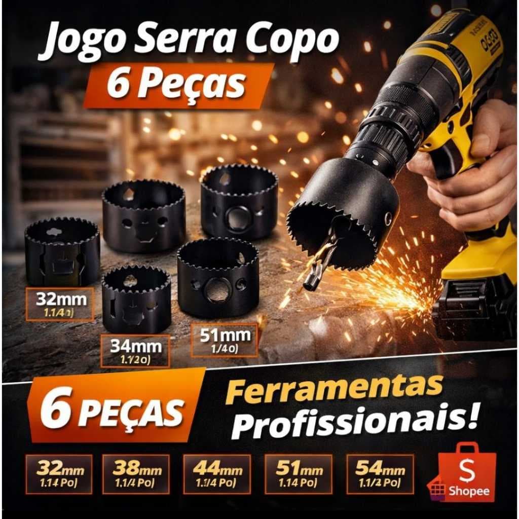 6 PEÇAS JOGO SERRA COPO | 4410