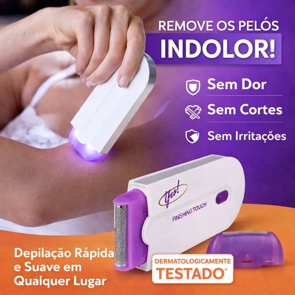 Depilador Elétrico Removedor de Pelos Facial Feminino Portátil Recarregável Bivolt Finishing Touch