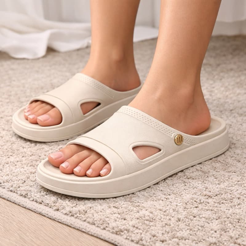 Chinelo nuvem feminino macio e confortavel off white