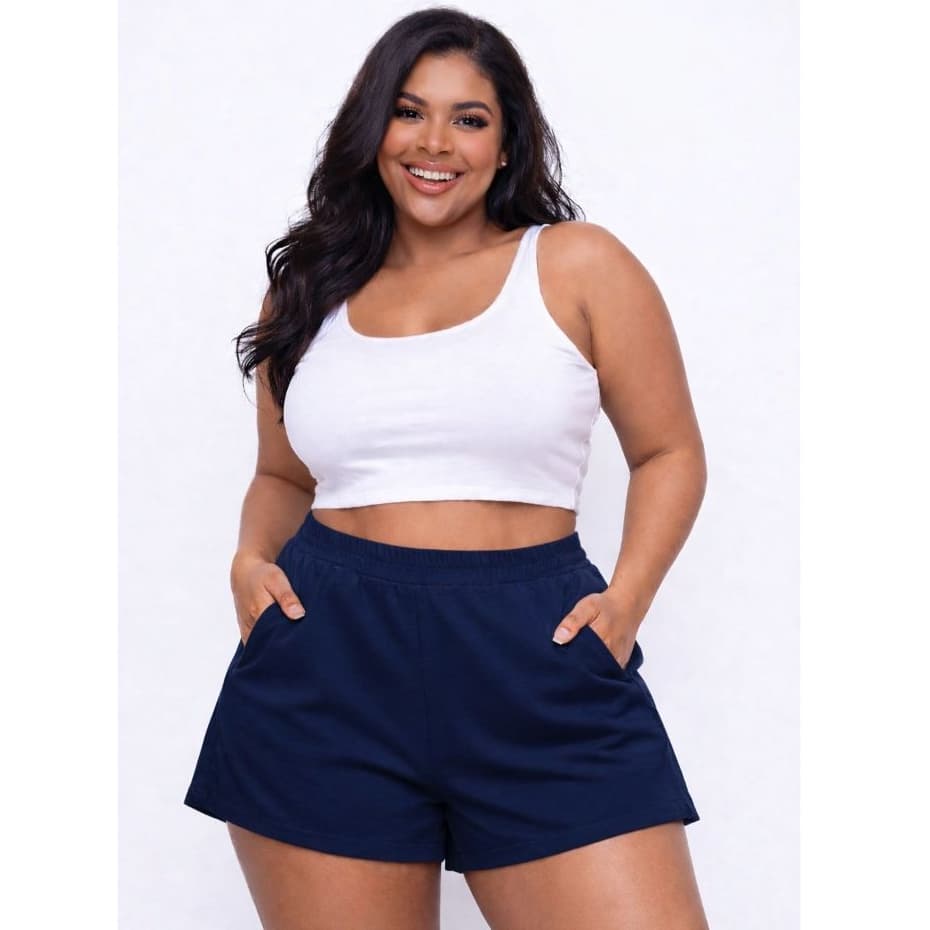 Short Duna Plus Size Verão Saída de Praia Cintura Alta Confortável Soltinho Casual Leve  G1 G2 G3