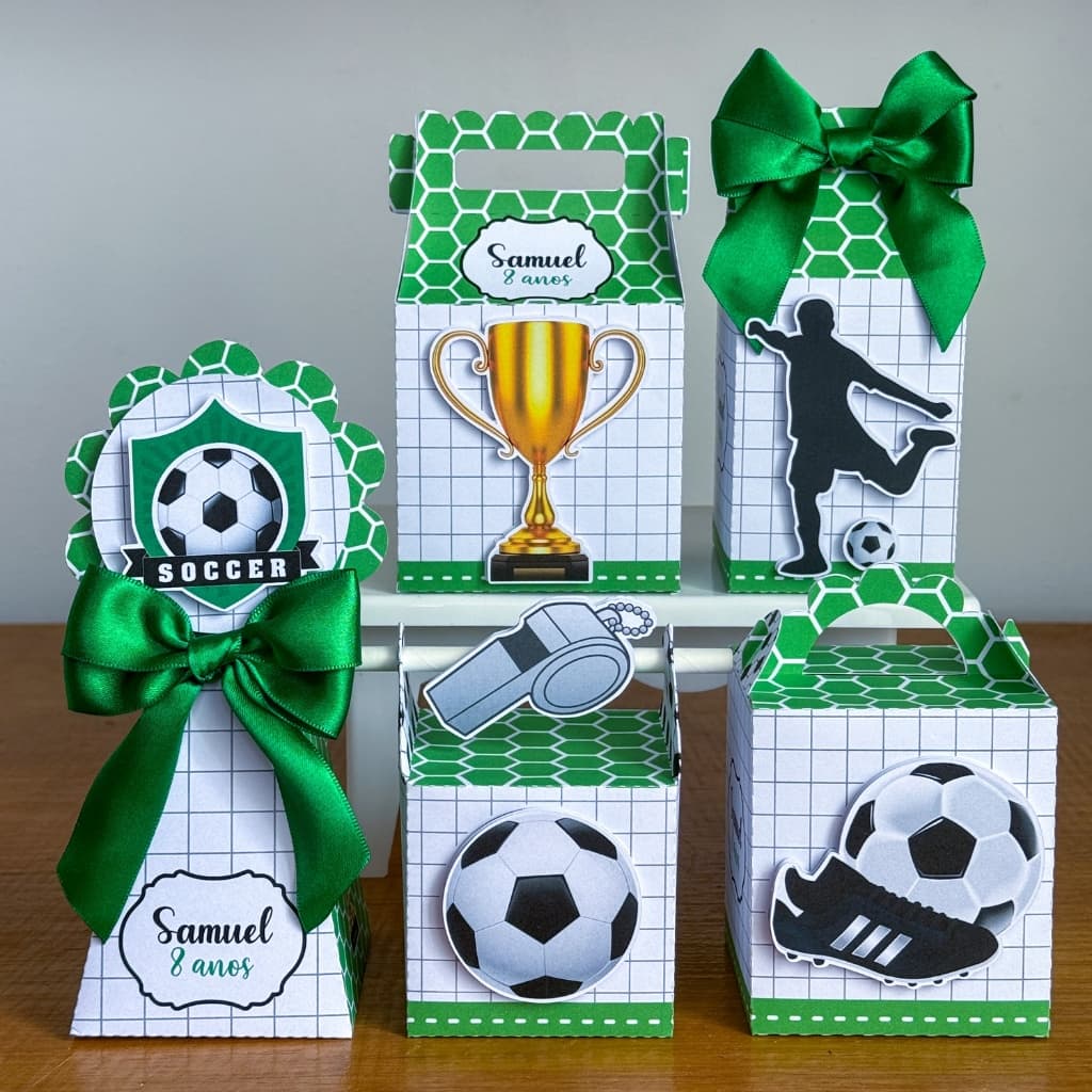 KIT CAIXINHAS  PERSONALIZADAS FUTEBOL PEGUE E MONTE -    LEMBRANCINHA DE FESTA - DECORAÇÃO  - BRINDE