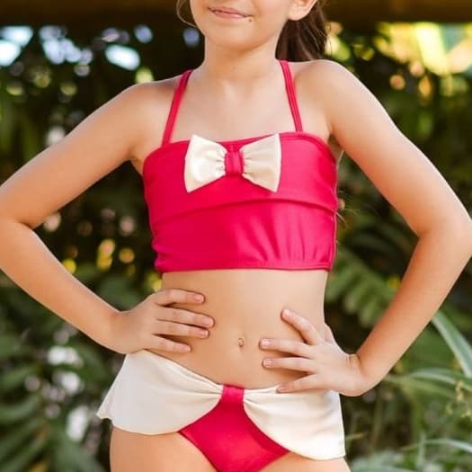 Biquini Infantil Menina 4 a 11 anos I Proteção UV50+ I Todo Forrado I Confortável e Seguro para Praia e Piscina