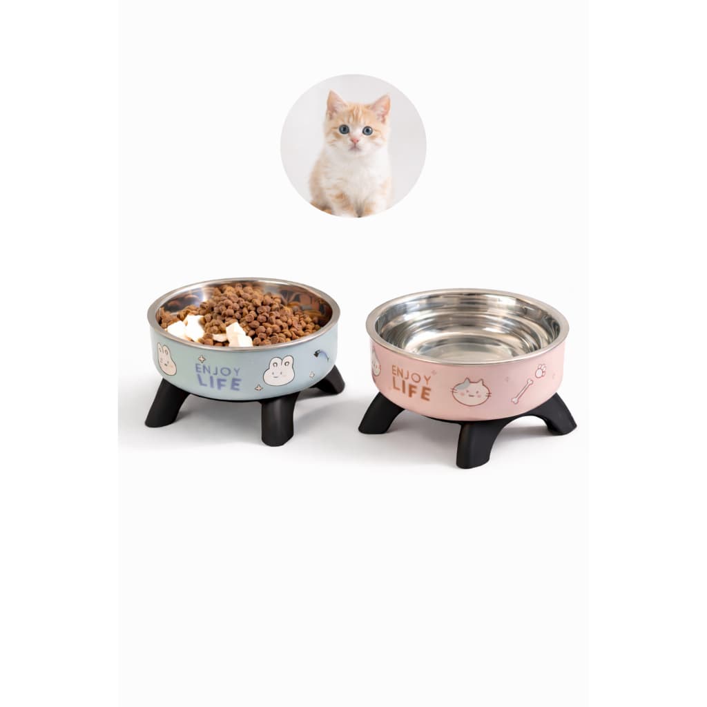 Tigela De Pernas Altas Para Animais de Estimação Comedouro Elevado Multifuncional Aço Inoxidável Cães e Gatos
