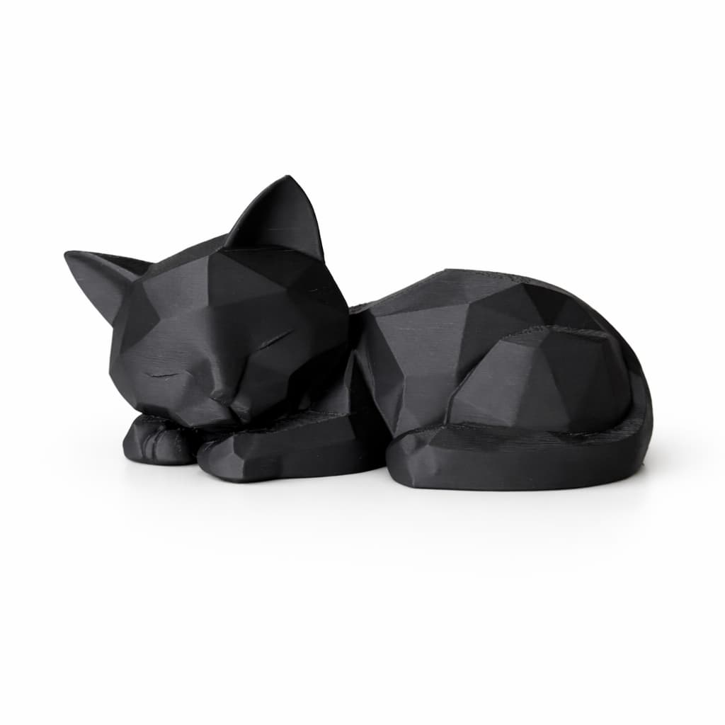 Escultura Gato Preto Decorativo Geométrico Minimalista Pet