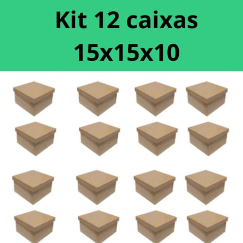 Kit 12 caixas Convite simples 15x15x10 caixa padrinho madrinha, lembrancinha Caixa 15x15 com 5 unidades 5 caixas