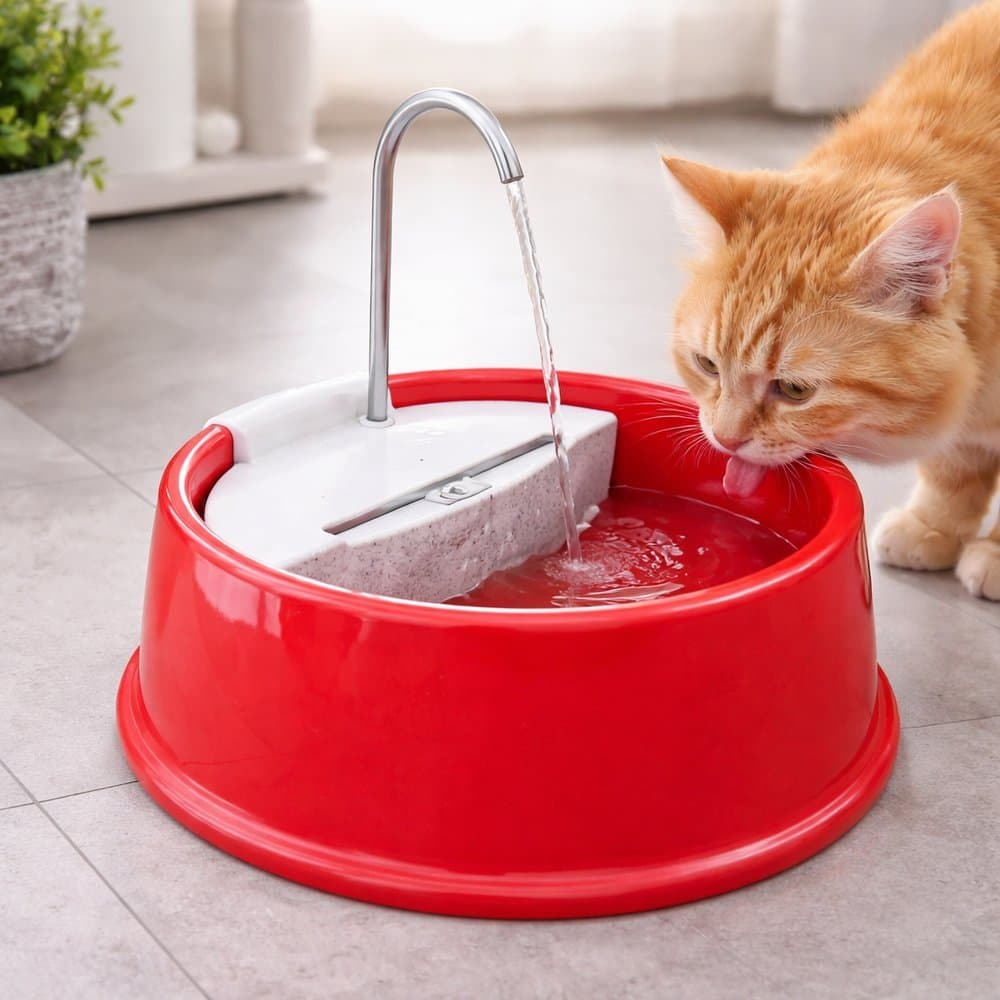 Fonte Bebedouro Gatos Cães Automático Joy Furacão Pet Bivolt - VERMELHA