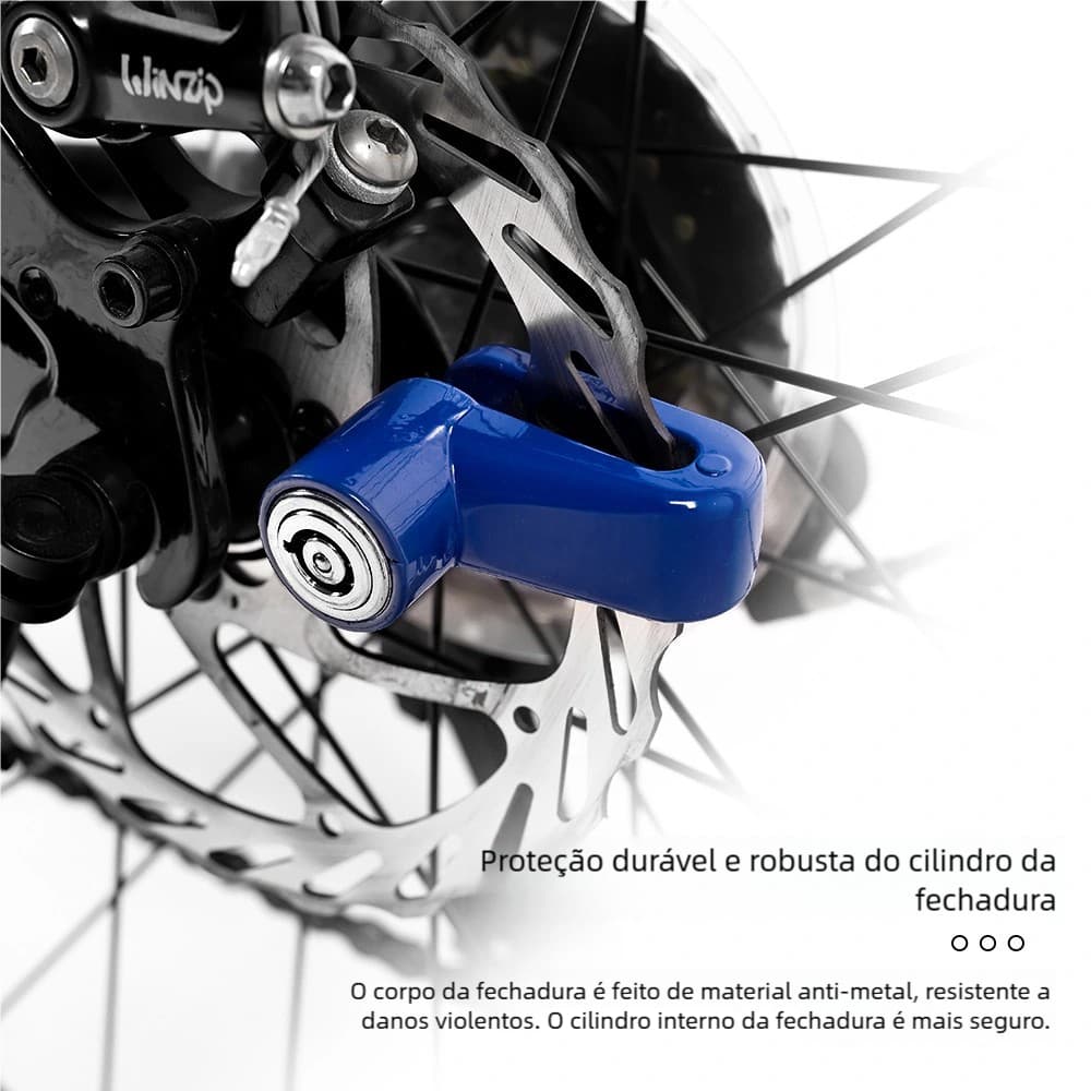 Cadeado Trava de Disco Universal Seguro - Antifurto Moto Bicicleta Bike, Vários Cores Disponíveis