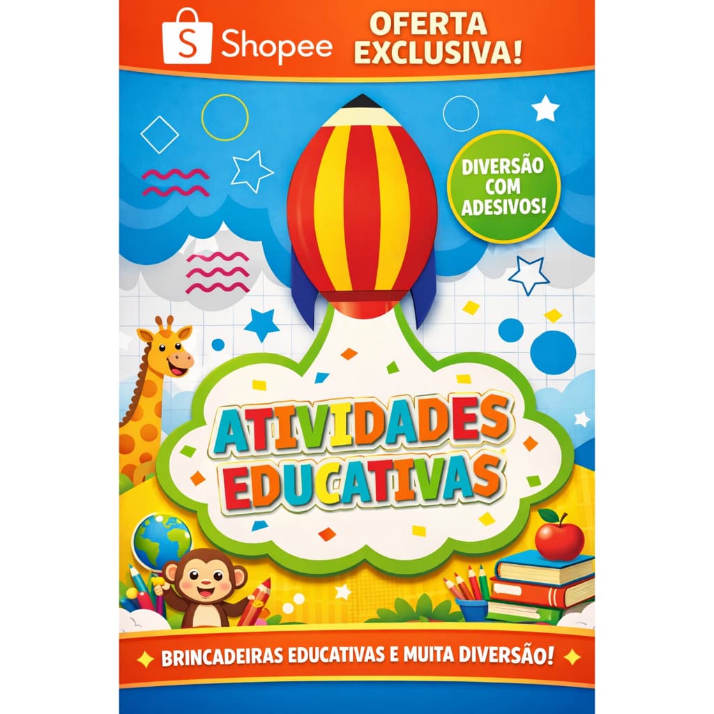 Caderno Educativo Infantil Atividades Criativas Folhas Coloridas Desenvolvimento Mental