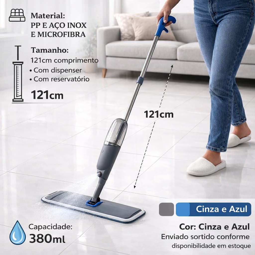 ✨ Mop Spray Mágico | Rodo Mop com Reservatório e Pulverizador | Limpeza Rápida para Casa | Fácil de Usar 🧼