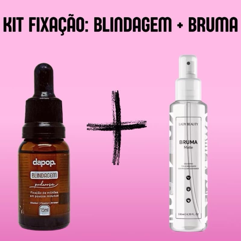 Kit Blindagem perfeita Dapop poderosa + Bruma fixadora lady beauty alta Fixação/Duração