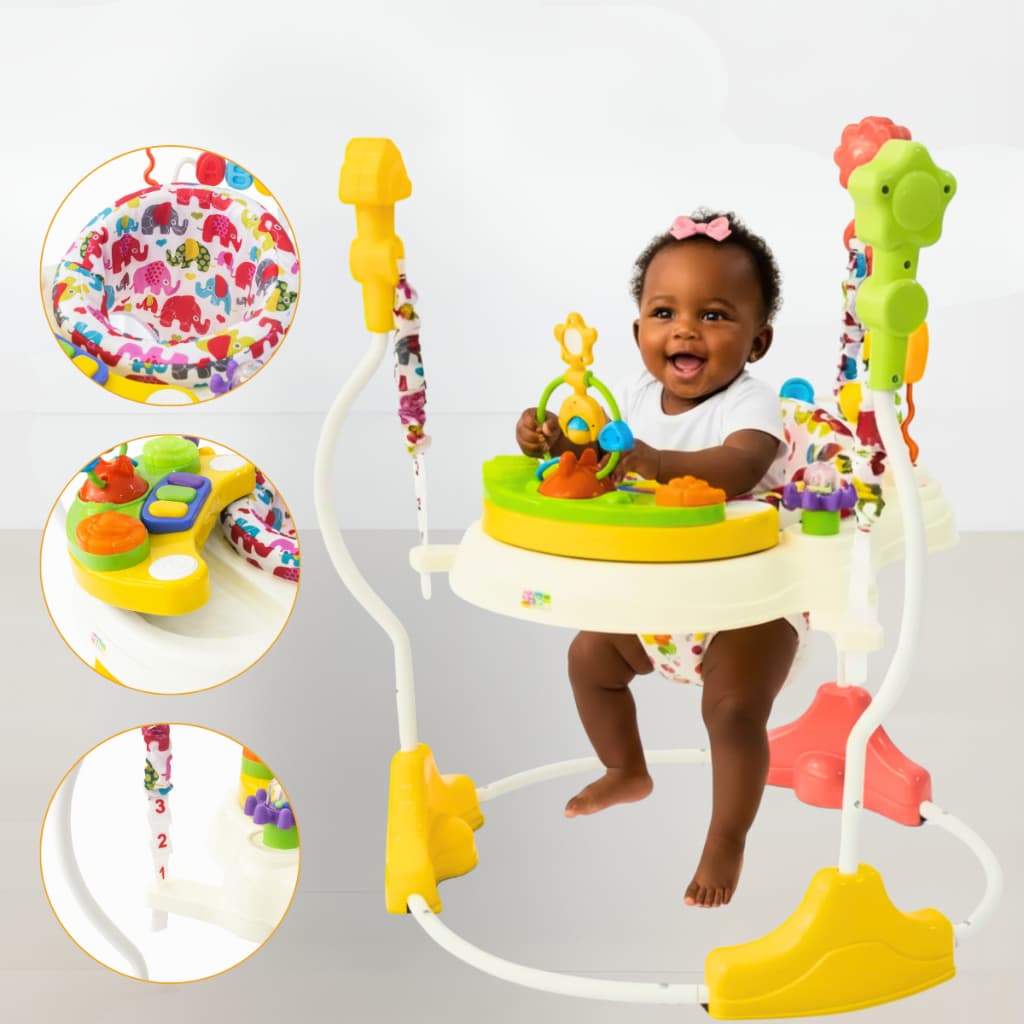 Pula Pula De Equilíbrio Infantil  Com Elefantinho 360º Giratório e Musical Brinquedo Seguro para Bebês