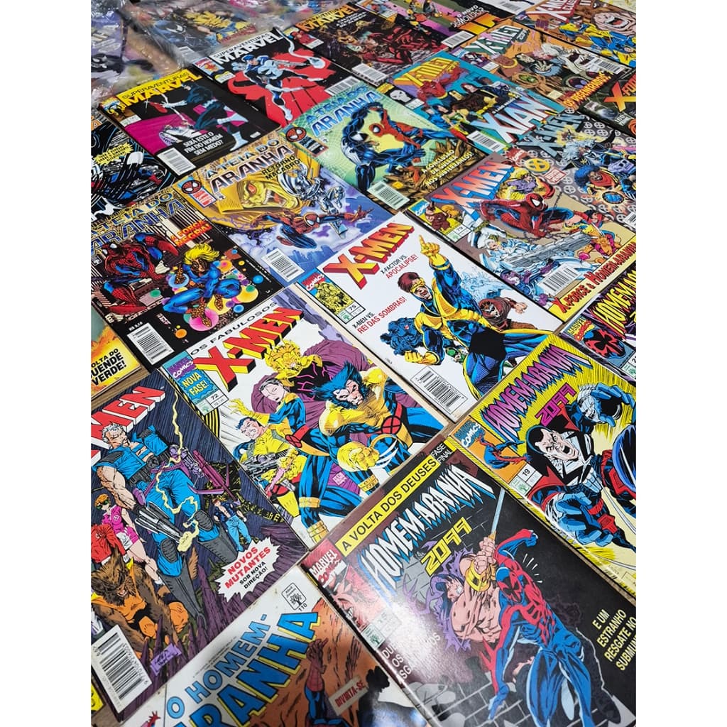 Coleção Quadrinhos HQ Marvel Comics X-men Homem Aranha Thor Colecionador 60 unidades Vintage