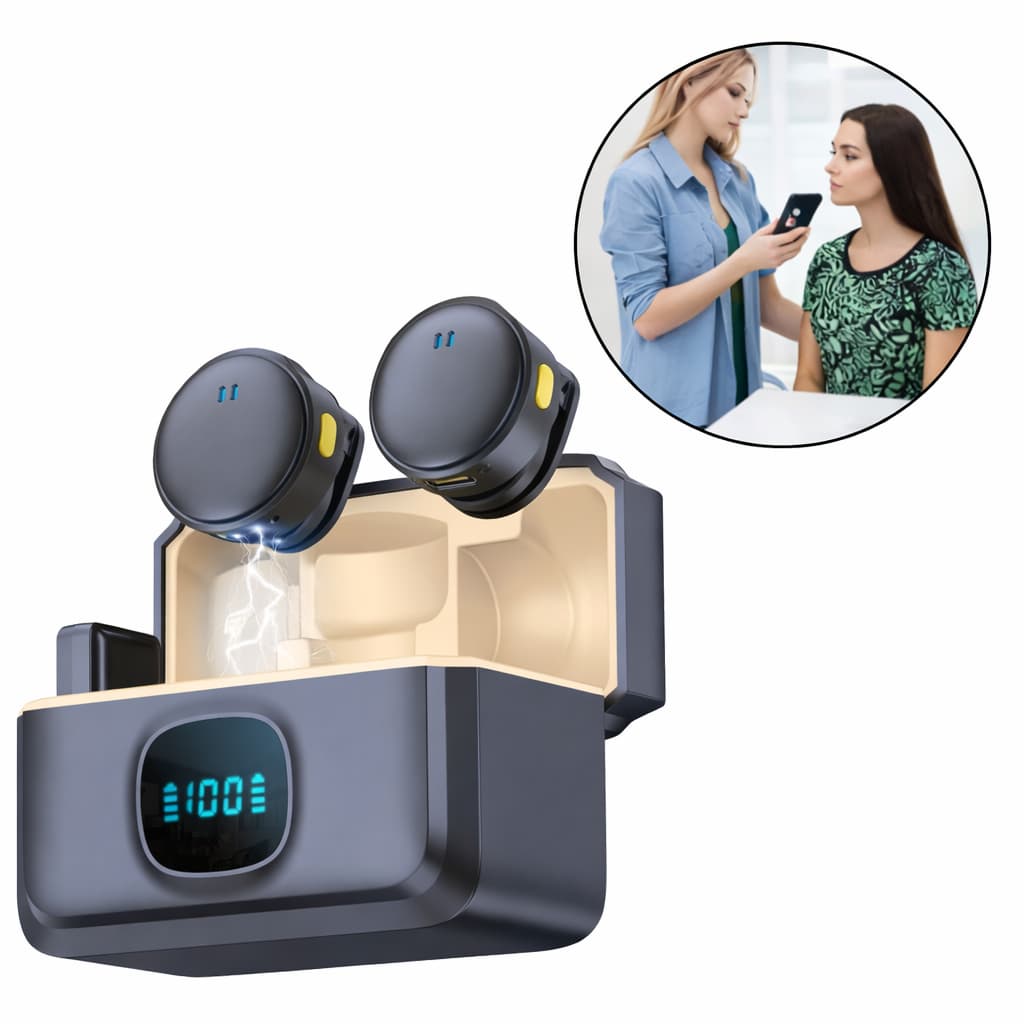 Microfone Lapela Sem Fio Para iPhone e Android Magnético Redução Ruído Original Lacrado Envio Imediato