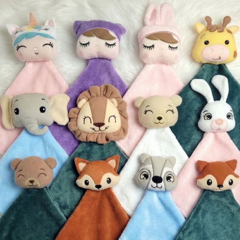Naninha de Bebê em Fleece Ultra Macia – Paninho de Apego para Dormir – Conforto e Segurança – 28x28cm