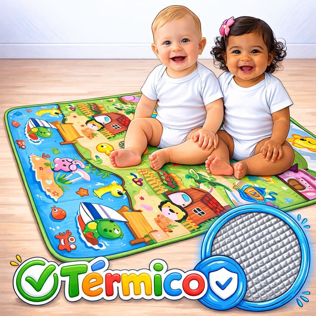Tapete Térmico Infantil Bebê Atividades Dobrável Lavável Emborrachado Antiderrapante
