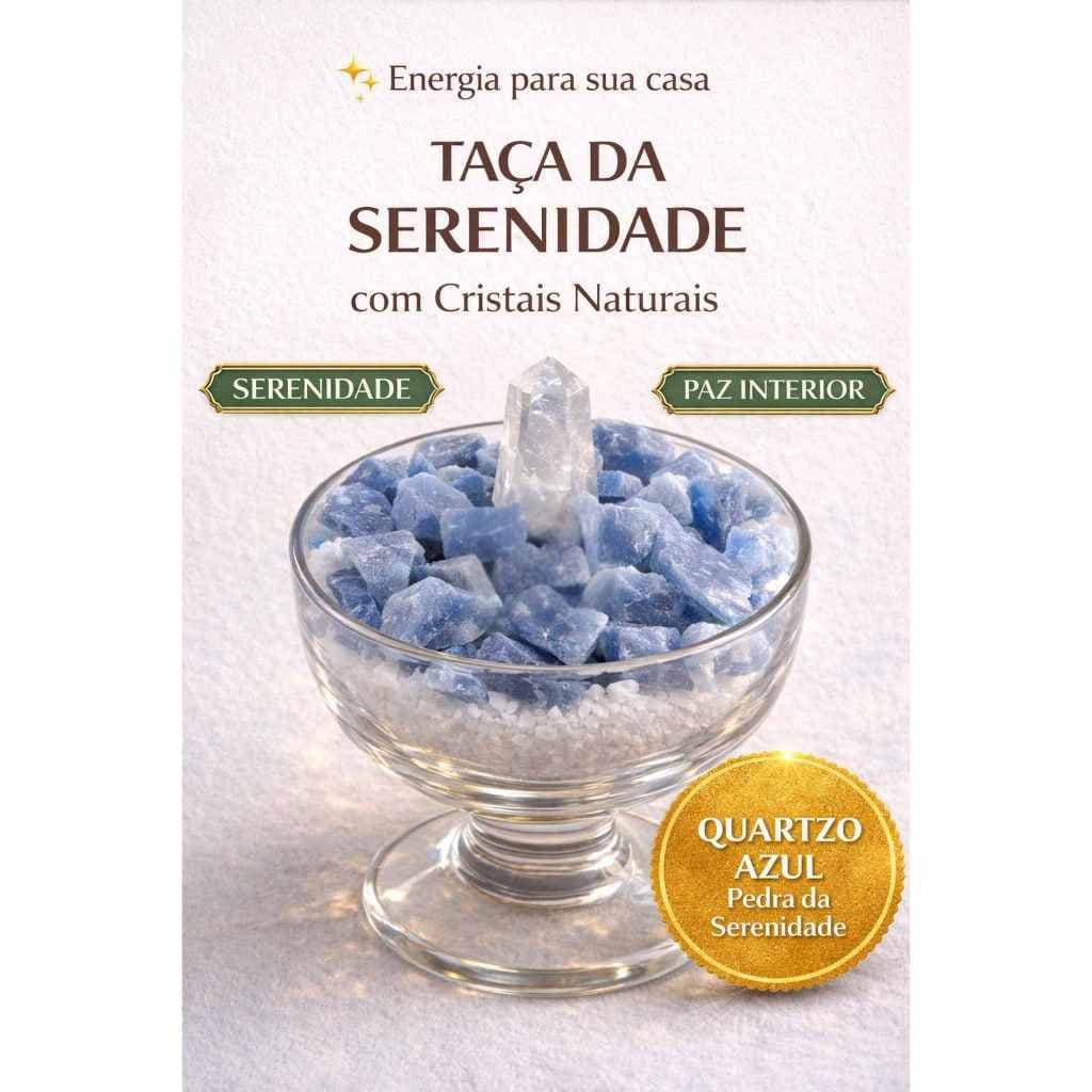 Taça da Serenidade Quartzo Azul Cristais Naturais Energia para Casa Paz Interior Harmonia Espiritual Decoração