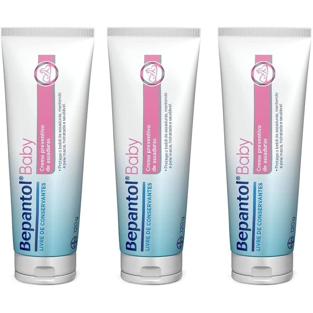 Kit 3 Bepantol Baby 120g cada Cremes Pomada de Assadura