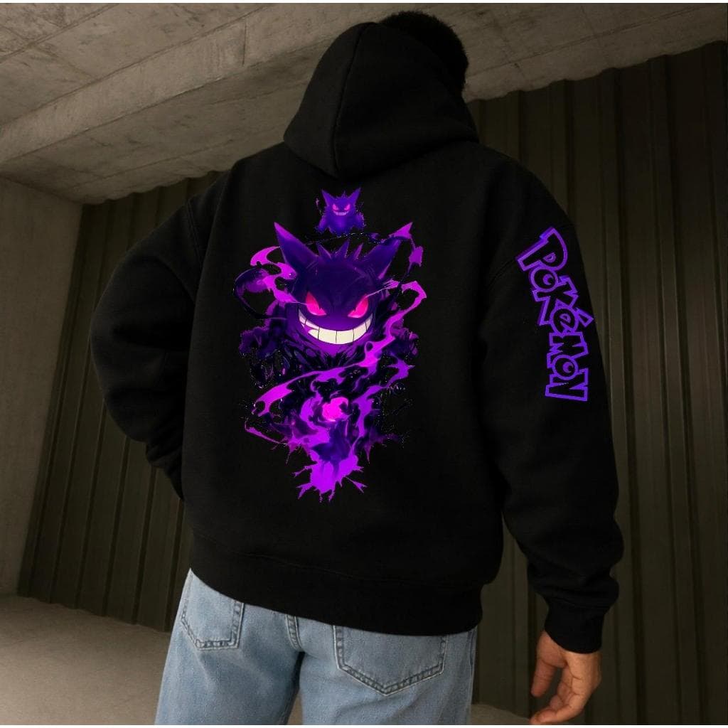 Blusa Moletom Flanelado Gengar Pokémon Fantasma Unissex Promoção de Inverno Envio Imediato