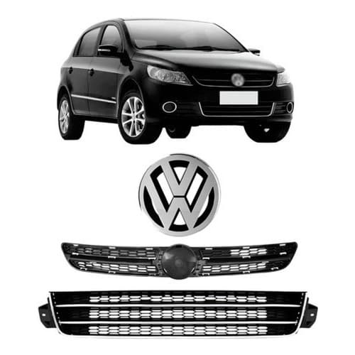 Kit Grade Dianteira Gol G5 2009 2010 2011 2012 Com Emblema Volkswagen