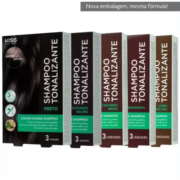 Shampoo Tonalizante Color Change Castanho Escuro - Kiss New York